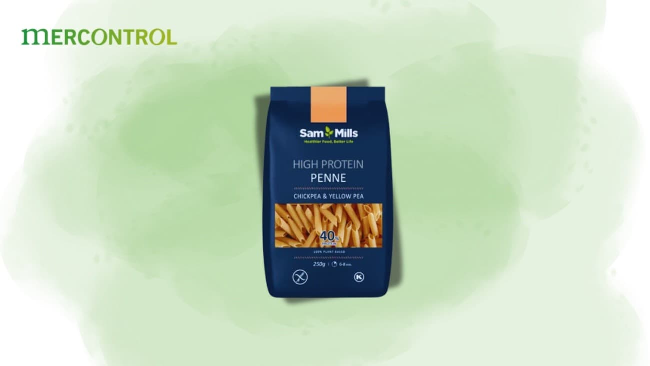 Los penne de garbanzo y guisante amarillo forman parte de las opciones de pasta de proteínas de Sam Mills: una alternativa saludable, rica en proteína y 100% libre de gluten.
